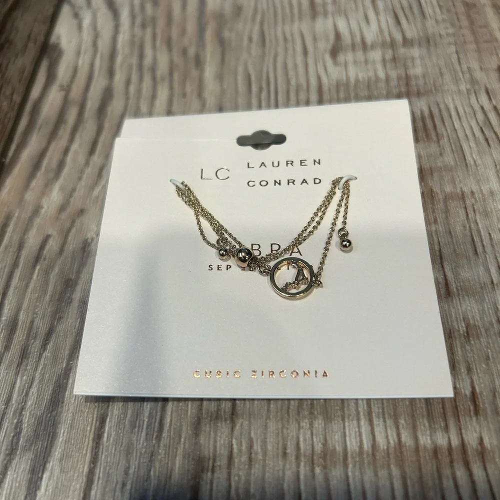 NEW! LC Lauren Conrad Libra Zodiac Cubic Zirconia Pull Bracelet